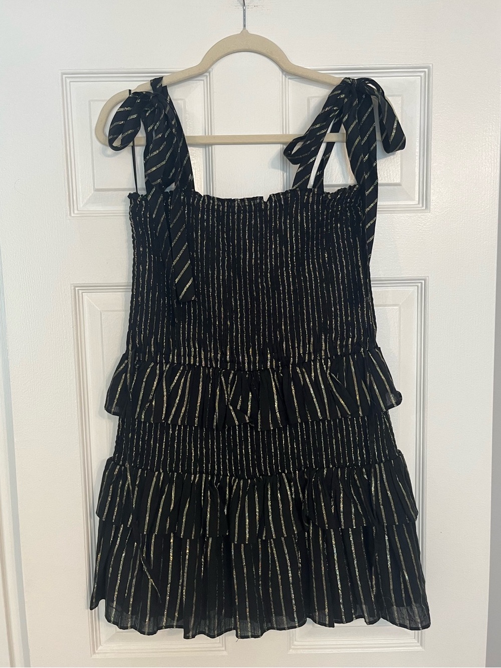 House of Harlow 1960 Black Dress with Gold Metallic Threading